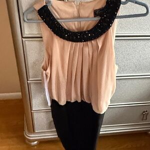 Dress Barn Black and Cream Sleeveless Dress